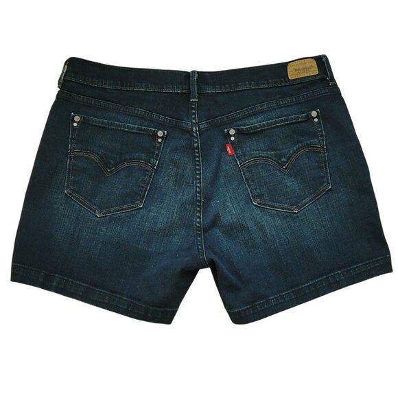 Levi's 515 Short Denim Jean Shorts Festival Dark Wash Stretch Size 12 - Picture 2 of 9
